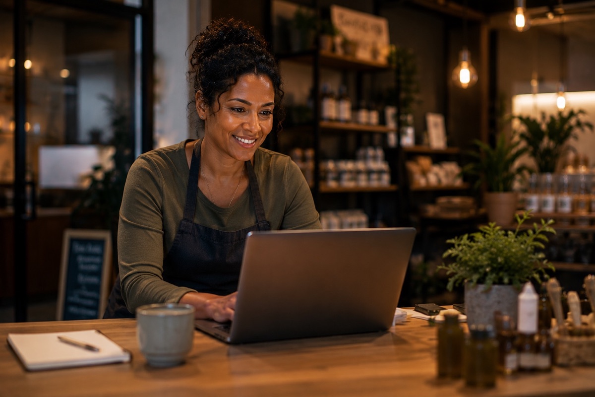 A business owner reviewing an AI customer experience before launch